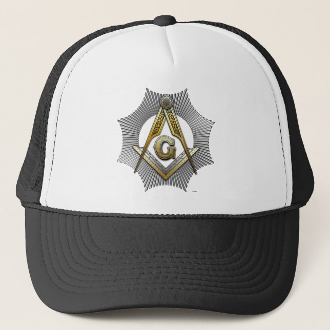 Freemason square and compass trucker hat (Front)