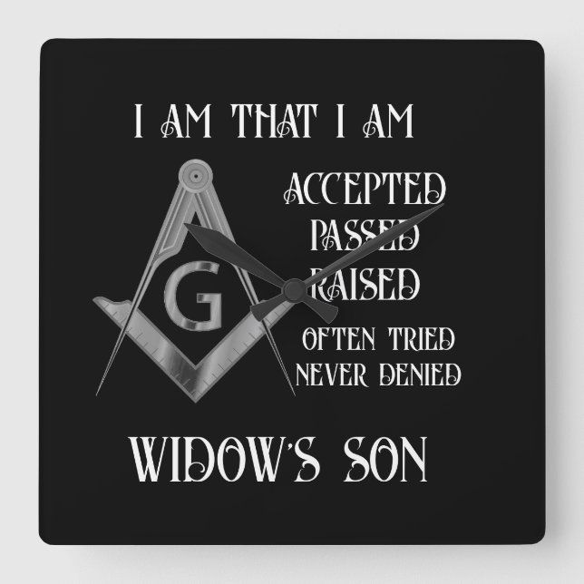 Freemason  square wall clock (Front)