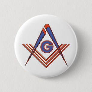 Freemason symbol 6 cm round badge