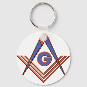 Freemason symbol key ring