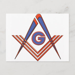 Freemason symbol postcard