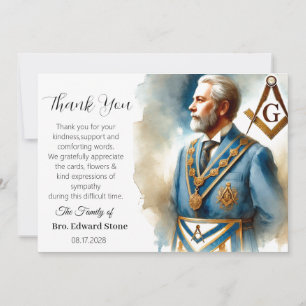 Freemason Sympathy Funeral Thank you Invitation