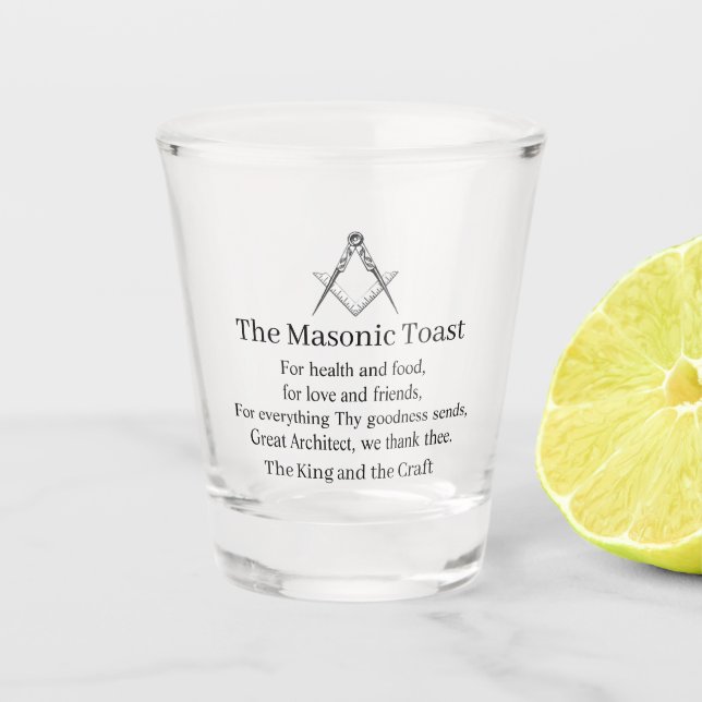 Freemason The Masonic Toast Engraved  Shot Glass (Front)