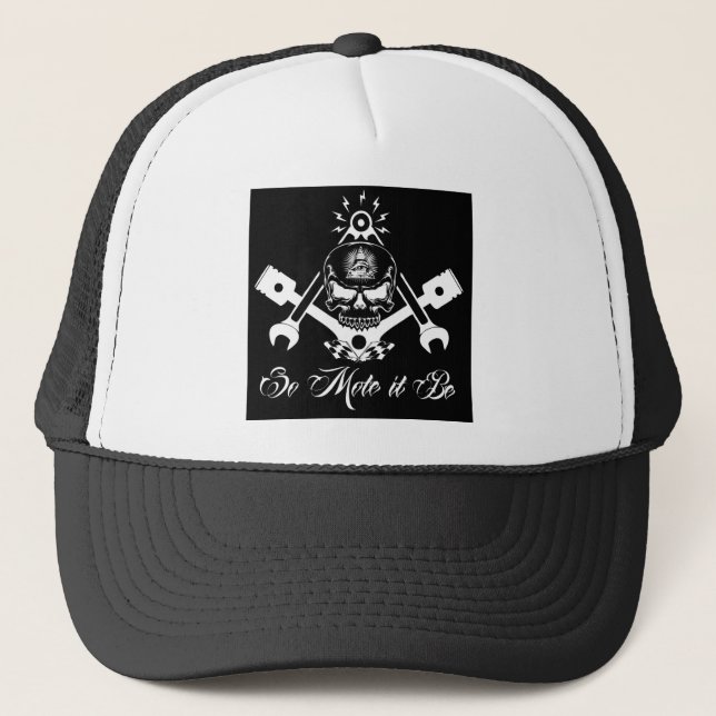 Freemason-Widows-Sons-Masonic-Hotrod-Logo-20160407 Trucker Hat (Front)