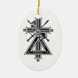 Freemasonic cross ceramic tree decoration