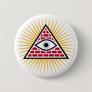 Freemasonic eye 6 cm round badge