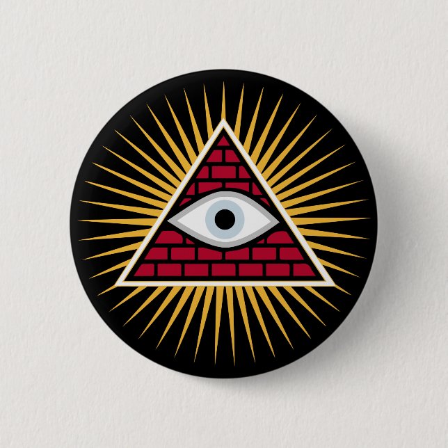 Freemasonic eye 6 cm round badge (Front)