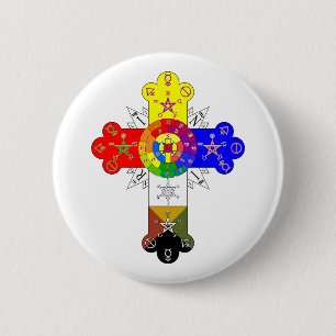 Freemasonic Rosy Cross 6 Cm Round Badge