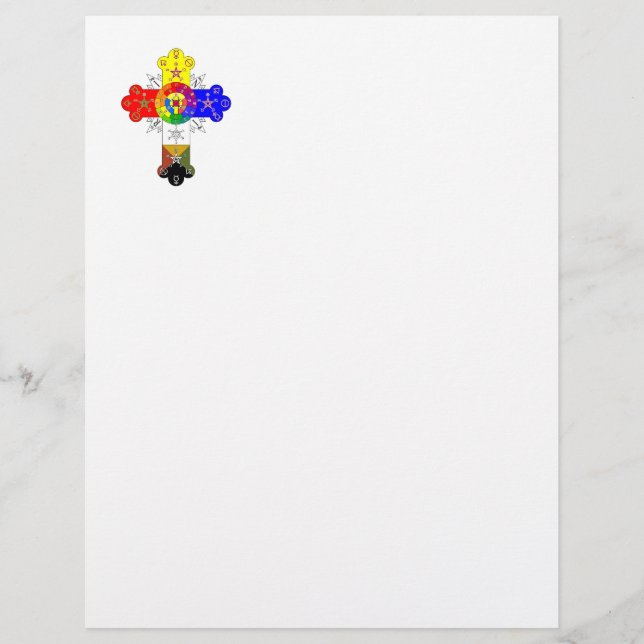Freemasonic Rosy Cross Custom Letterhead (Front)