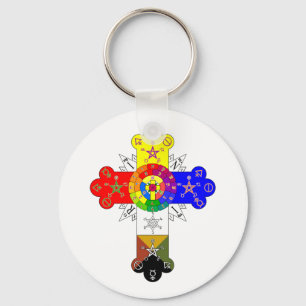 Freemasonic Rosy Cross Key Ring