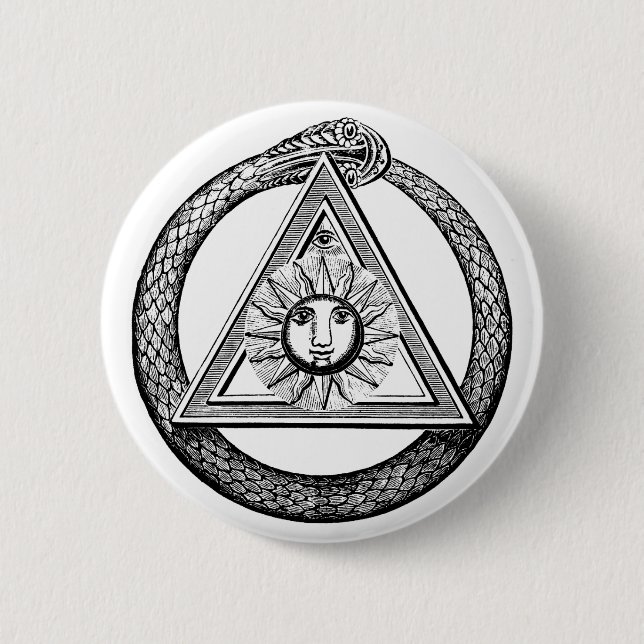 Freemasonry All Seeing Eye Masonic Symbol 6 Cm Round Badge (Front)