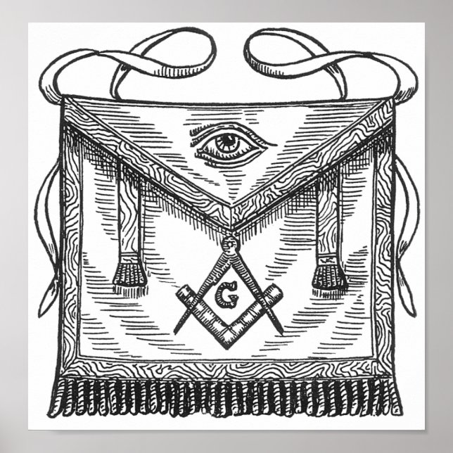 Freemasonry Blue Lodge Apron Poster (Front)