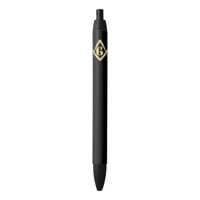 Freemasonry emblem black ink pen (Front Vertical)