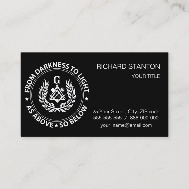 Freemasonry emblem business card (Front)