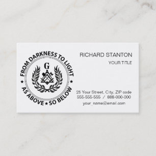 Freemasonry emblem business card