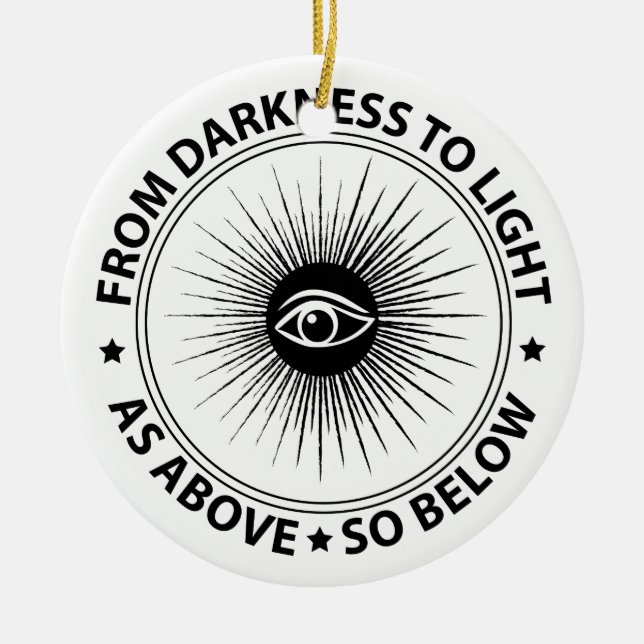 Freemasonry emblem ceramic tree decoration (Front)