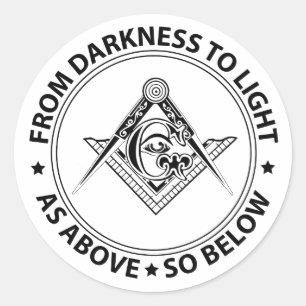 Freemasonry emblem classic round sticker