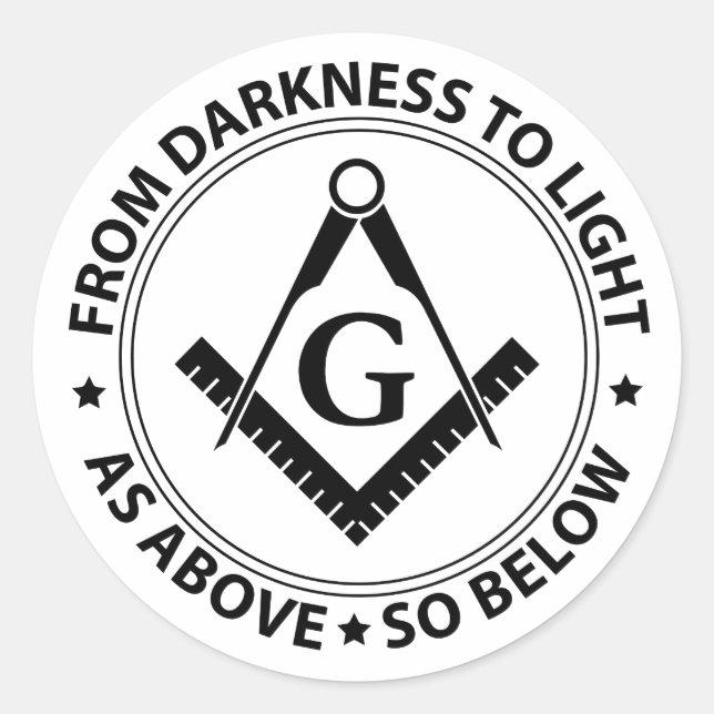 Freemasonry emblem classic round sticker (Front)