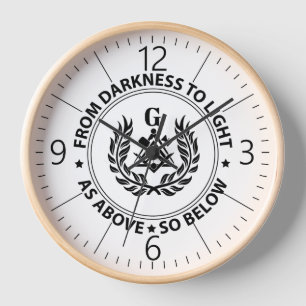 Freemasonry emblem clock