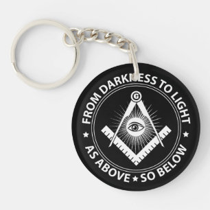 Freemasonry emblem key ring