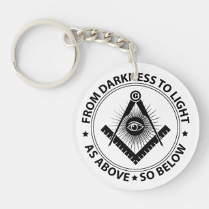 Freemasonry emblem key ring