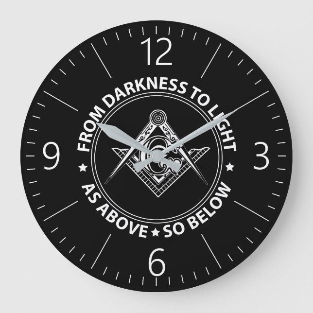 Freemasonry emblem large clock (Front)