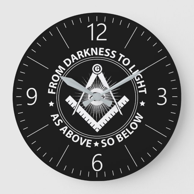 Freemasonry emblem large clock (Front)
