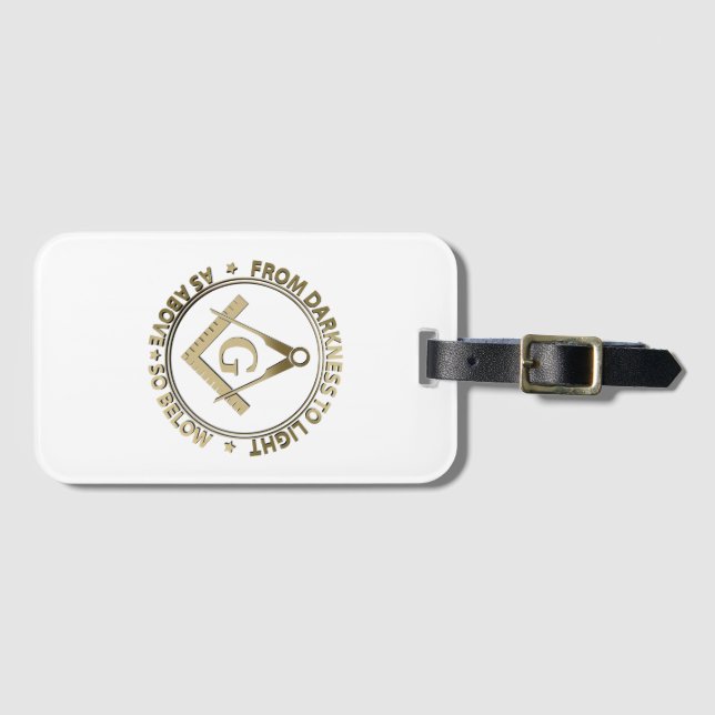 Freemasonry emblem luggage tag (Front Horizontal)