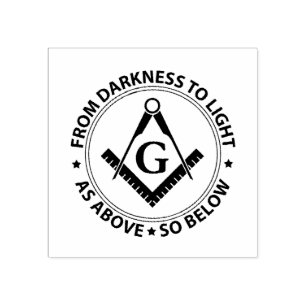 Freemasonry emblem rubber stamp