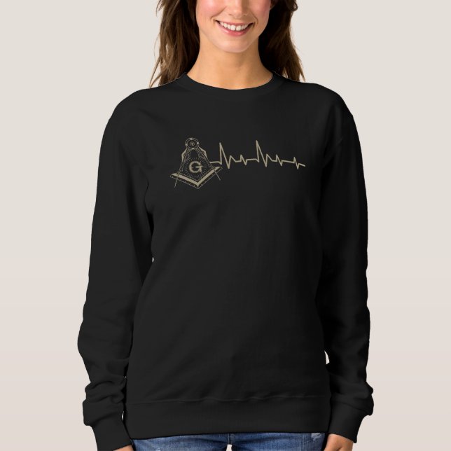 Freemasonry Heartbeat Mason Proud Freemason   Sweatshirt (Front)