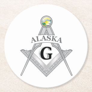 Freemasonry lodge of the state of Alaska Round Paper Coaster
