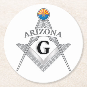 Freemasonry lodge of the state of Arizona Round Paper Coaster