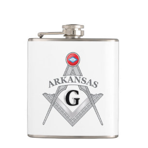 Freemasonry lodge of the state of Arkansas Hip Flask