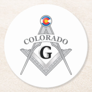 Freemasonry lodge of the state of Colorado Round Paper Coaster