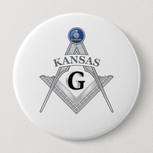 Freemasonry lodge of the state of Kansas 10 Cm Round Badge