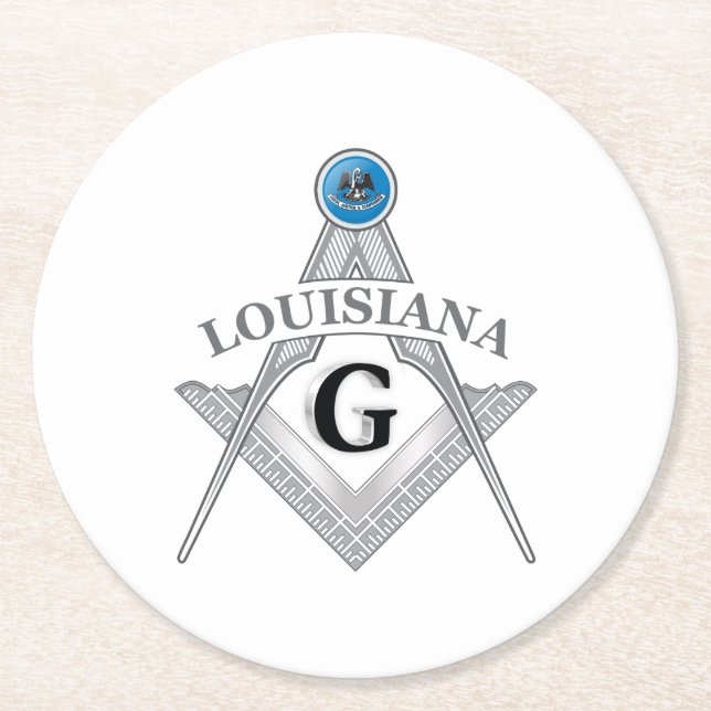 Freemasonry lodge of the state of Louisiana Round Paper Coaster (Front)