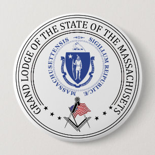 Freemasonry lodge of the state of Massachusets 10 Cm Round Badge