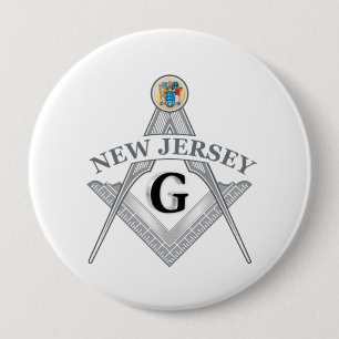 Freemasonry lodge of the state of New Jersey 10 Cm Round Badge
