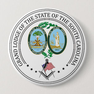 Freemasonry lodge of the state of South Carolina 10 Cm Round Badge