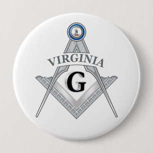 Freemasonry lodge of the state of Virginia 10 Cm Round Badge