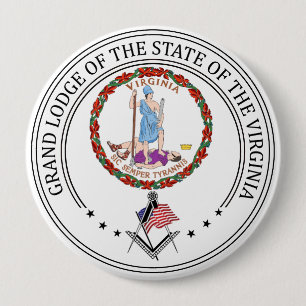 Freemasonry lodge of the state of Virginia 10 Cm Round Badge