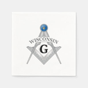 Freemasonry lodge of the state of Wisconsin Napkin