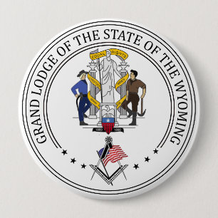 Freemasonry lodge of the state of Wyoming 10 Cm Round Badge