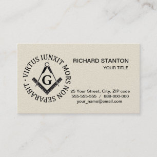 Freemasonry sign business card