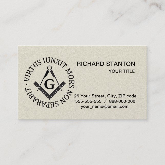 Freemasonry sign business card (Front)