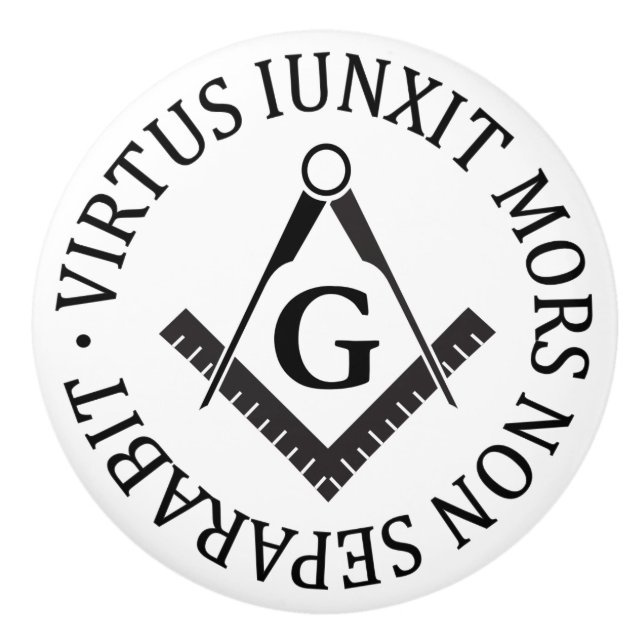 Freemasonry sign ceramic knob (Front)
