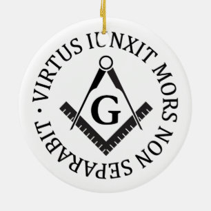 Freemasonry sign ceramic tree decoration