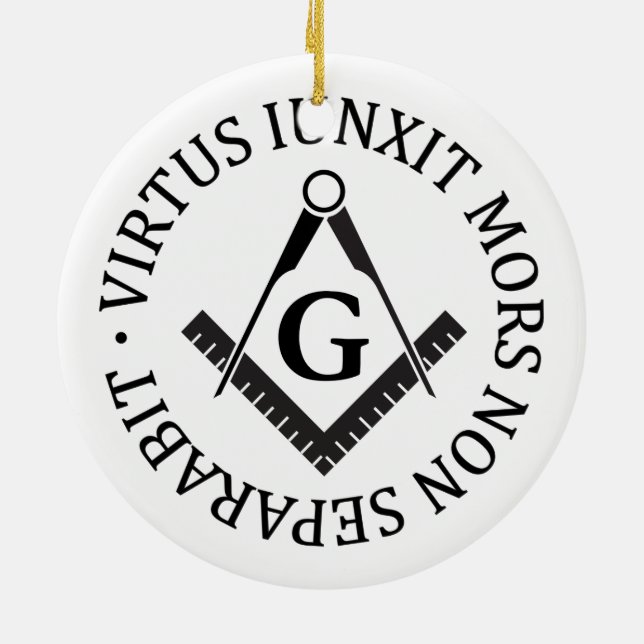 Freemasonry sign ceramic tree decoration (Back)
