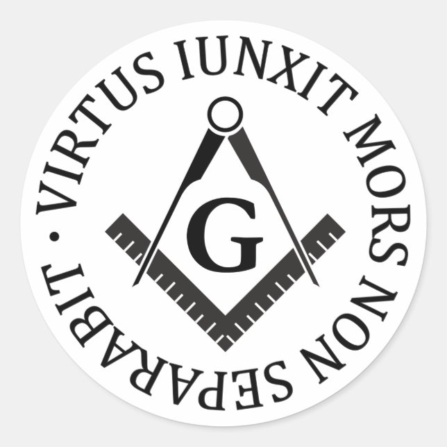 Freemasonry sign classic round sticker (Front)