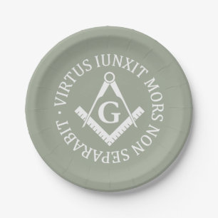 Freemasonry sign paper plate